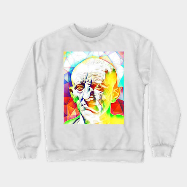 Cato the Elder Colourful Portrait | Cato the Elder Artwork 11 Crewneck Sweatshirt by JustLit